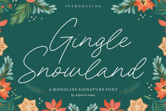 Gingle Snowland: A Beautiful Monoline Script Font